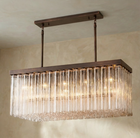 Inspired Cielo Style 54 Inch Rectangular Chandelier Bronze Finish - Main