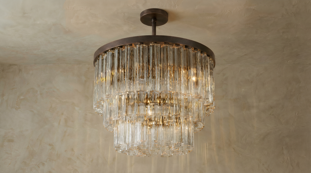 Inspired Cielo Style Three-Tier 36 Inch Round Chandelier Bronze Finish - Main