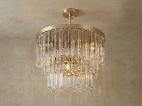 Inspired Cielo Style Three-Tier 36 Inch Round Chandelier Gold Finish - Main