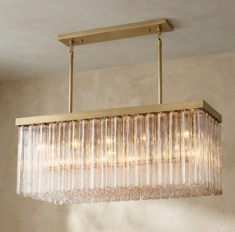 Inspired Cielo Style 54 Inch Rectangular Chandelier Gold Finish - Main