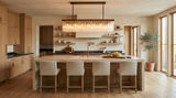 Inspired Cielo Style 73 Inch Rectangular Chandelier Bronze Finish - Room Scene