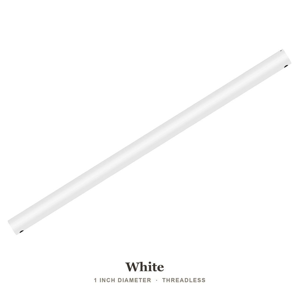 Ceiling Fan Downrod Extension Pole, 1 Inch Diameter, Threadless Universal Fit