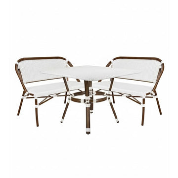 on French Bistro Set with 48"x36" Table and 2 Benches