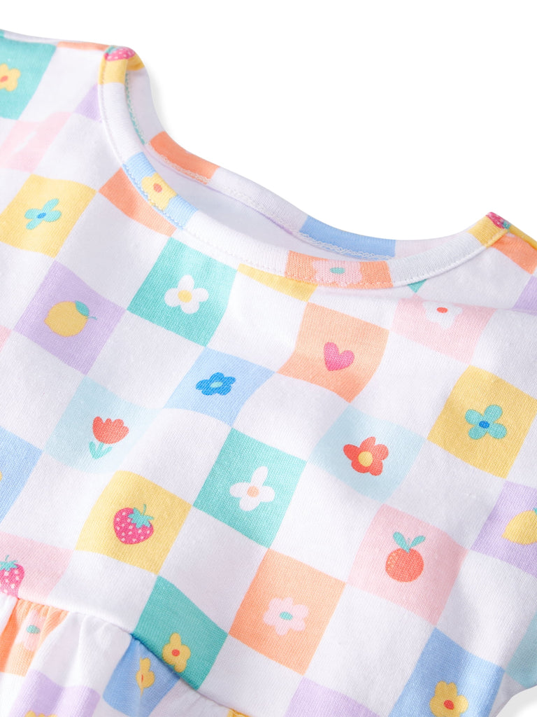Newborn, Baby & Toddler Girl Cotton 2-Piece Set, Short-Sleeve Dress & Biker Shorts