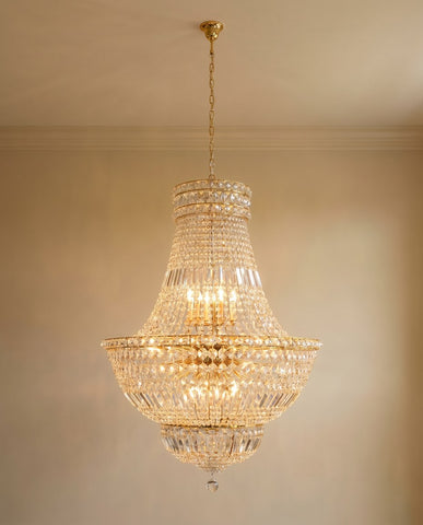 French Empire Crystal Chandelier Lighting - Great for the Dining Room, Foyer, Entry Way, Living Room! H36" X W30" - A93-CG/454/14B