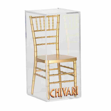 Gold Champagne Sparkling Glitter Mini Ballroom Chair 1:6 Scale Model