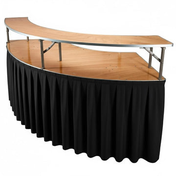 Black Table Linen Skirt for 84" Serpentine Table
