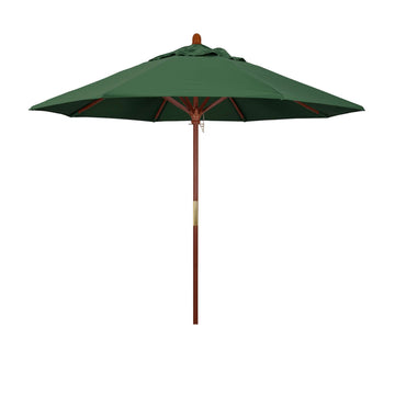 Hunter Green 9' Hardwood Patio Umbrella, Olefin Canopy