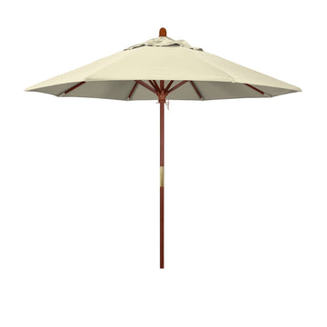Antique Beige 9' Hardwood Patio Umbrella, Olefin Canopy
