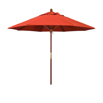 Sunset 9' Hardwood Commercial Patio Umbrella, Olefin Canopy