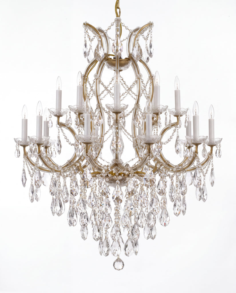 Maria Theresa 16-Light Crystal Chandelier H38" x W37" - Gold Finish