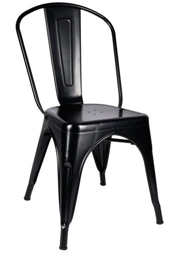 Black Semi-Gloss Tolix Style Metal Chair