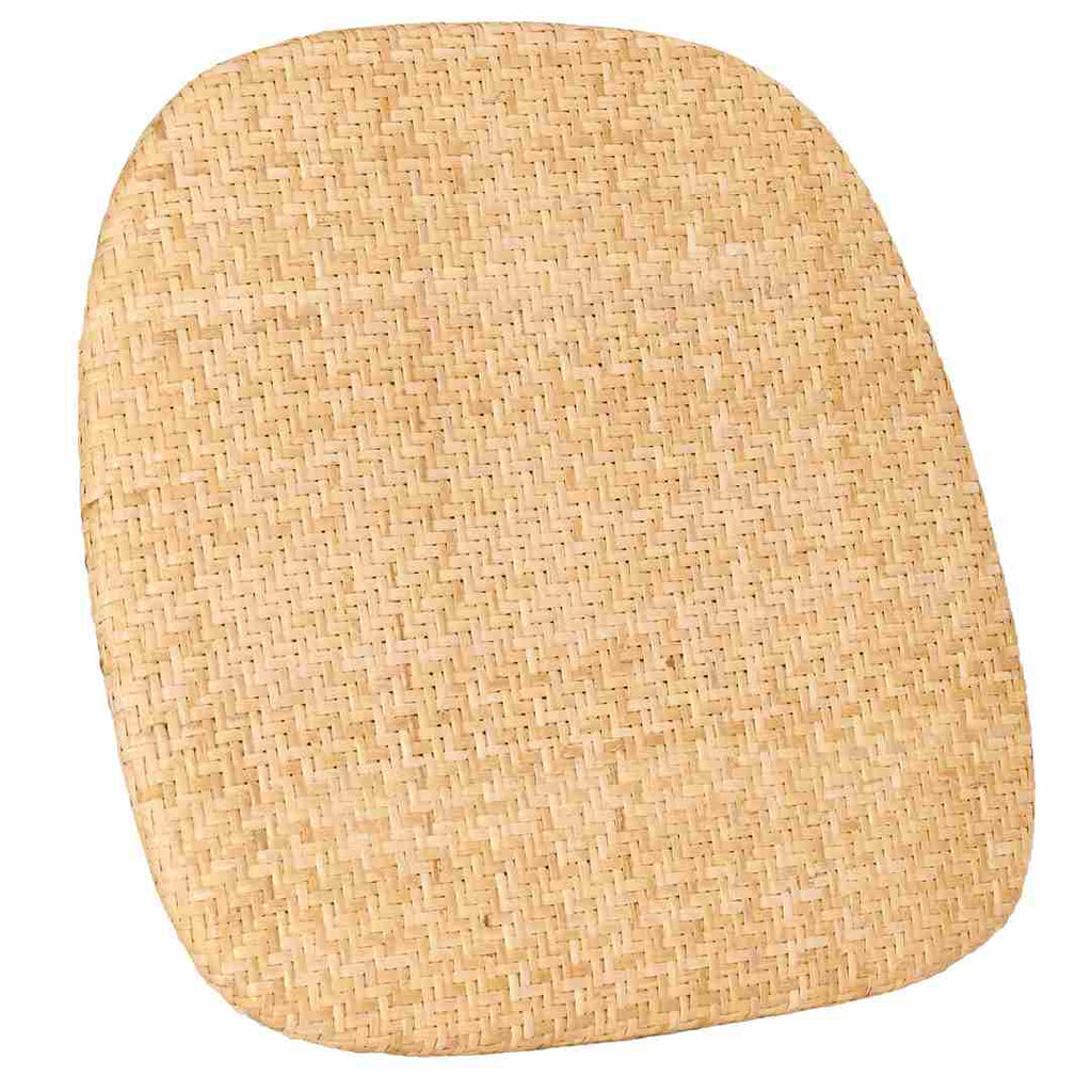 Natural Rattan Panel Back Seat Pad with Non-Slip Backing