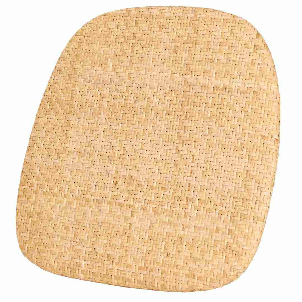 Natural Rattan Panel Back Seat Pad with Non-Slip Backing