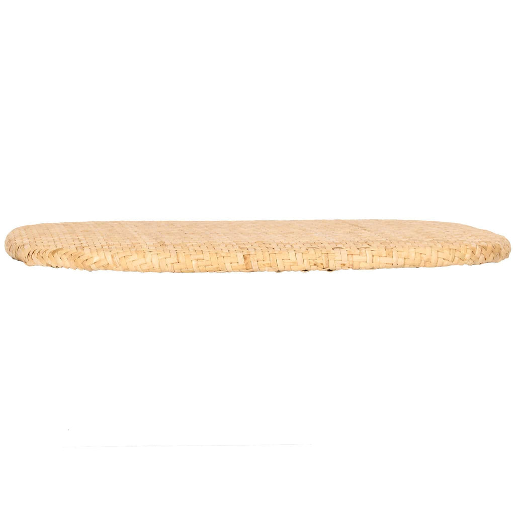Natural Rattan Panel Back Seat Pad with Non-Slip Backing