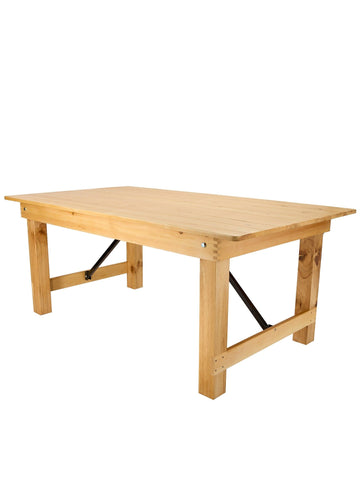 72″ x 40″ (6 Foot ) Rectangle Straight Leg Wood Farm Table