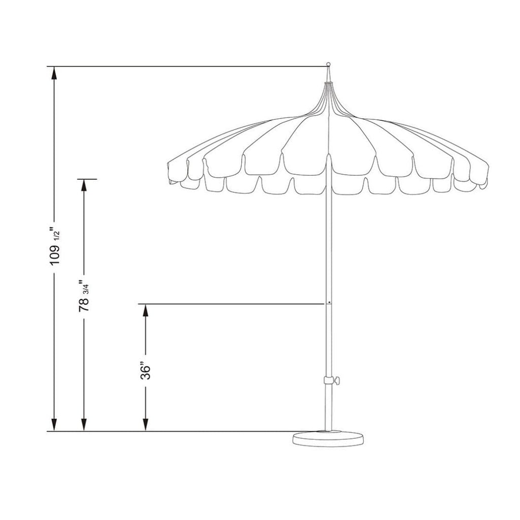 Macaw 8.5' Classic Commercial Fabric Patio Umbrella with White Aluminum Pole and Push Lift