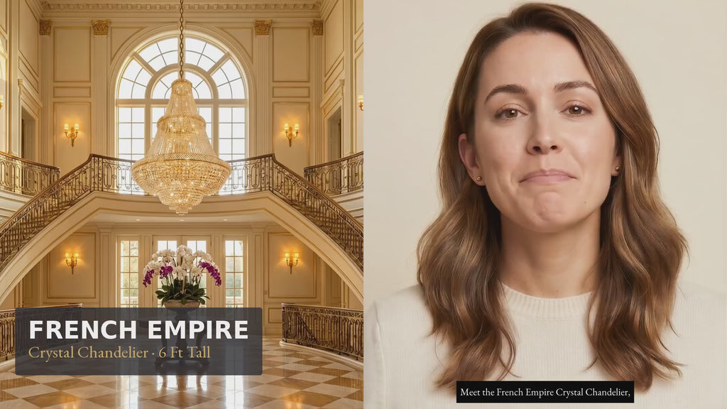 French Empire Crystal Chandelier H72 W50 - Product Video