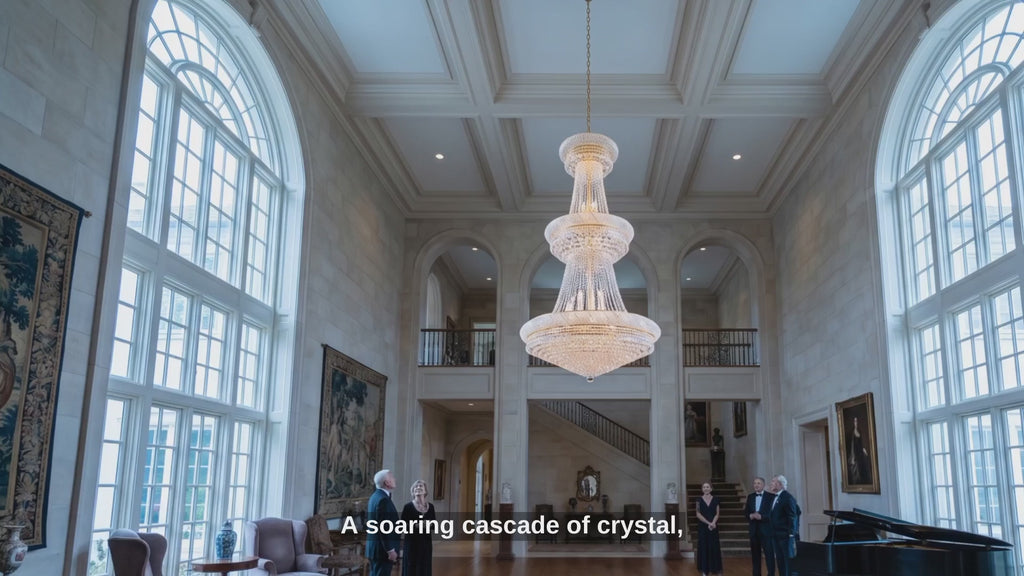 French Empire Crystal Chandelier H66 W36 Silver - Product Video