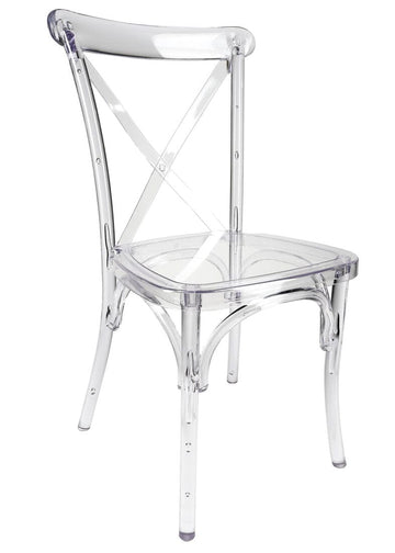 Clear Resin Crystal-Clear Cross Back Chair