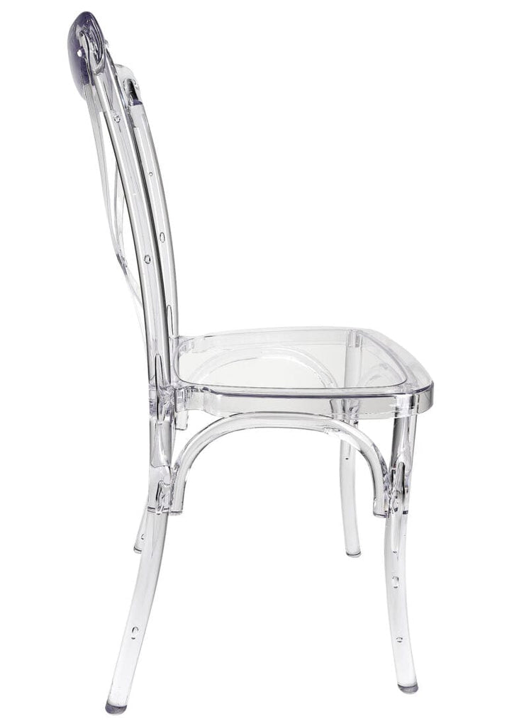 Clear Resin Crystal-Clear Cross Back Chair
