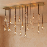 Inspired Rain Drop Style Sculptural Linear Chandelier - 72 Inch - Gold Finish