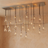 Inspired Rain Drop Style Sculptural Linear Chandelier - 72 Inch - Nickel Finish