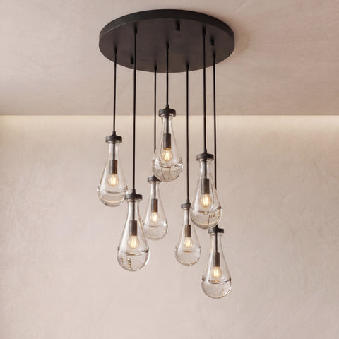Inspired Rain Drop Style Chandelier – 18.5 Inch – Black Finish