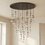 Inspired Rain Drop Style Chandelier – 47 Inch – Black Finish