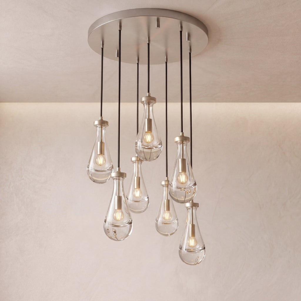Inspired Rain Drop Style Chandelier – 18.5 Inch – Nickel Finish