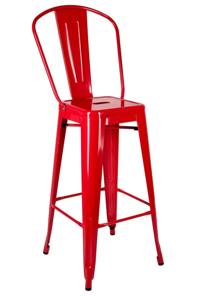 Tolix Style Metal Barstool with Back