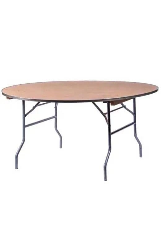 Round Heavy Duty Natural Plywood Folding Banquet Table
