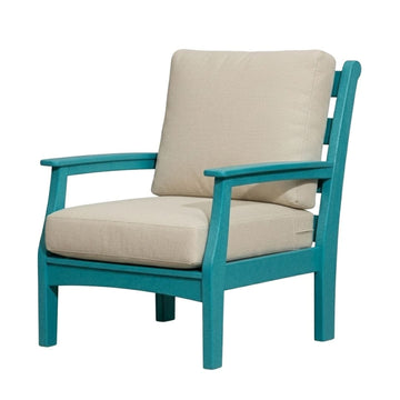 Aruba Blue Mayfield Outdoor Chair with Natural Cushions