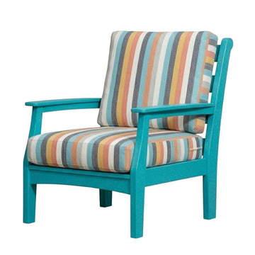 Aruba Blue Mayfield Outdoor Chair with Surround Sunrise Cushions