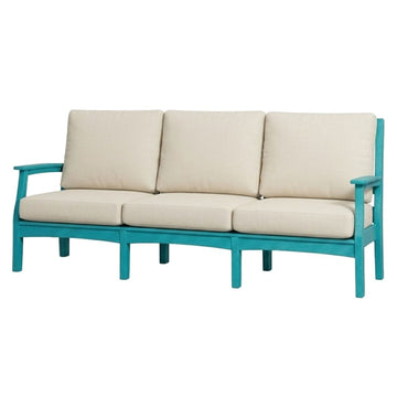 Aruba Blue Mayfield Outdoor Sofa with Natural Cushions