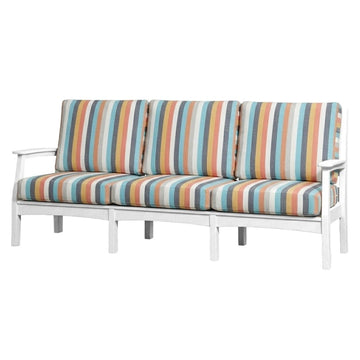 White Mayfield Outdoor Sofa with Surround Sunrise Cushions