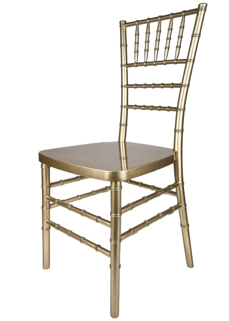 Sparkling Gold Champagne Resin Steel-Core Ballroom Chair- 2 Pack