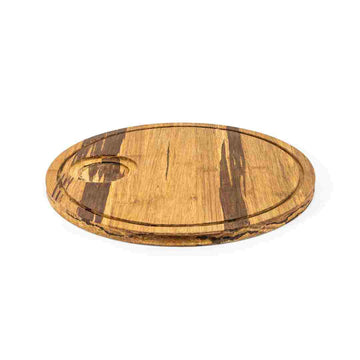 12" Round Reversible Crushed Bamboo Board - Case of 4