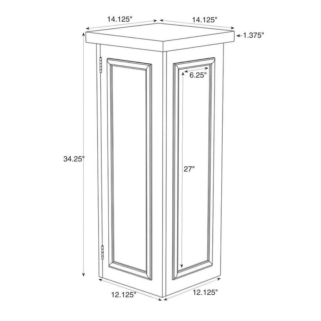 Sage Green 12" x 12" x 34" Portable Stage Facade Post with 14" x 14" Top