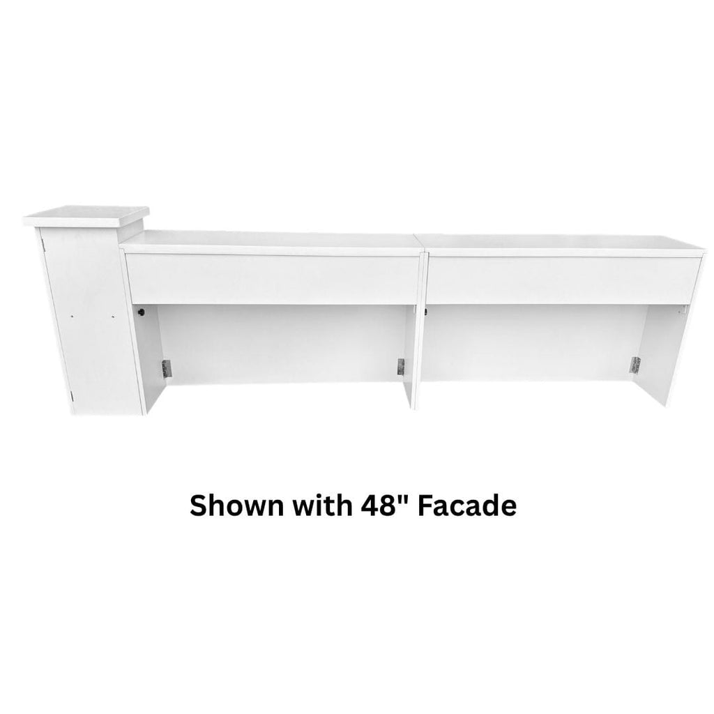 White 12" x 12" x 34" Portable Stage Facade Post with 14" x 14" Top