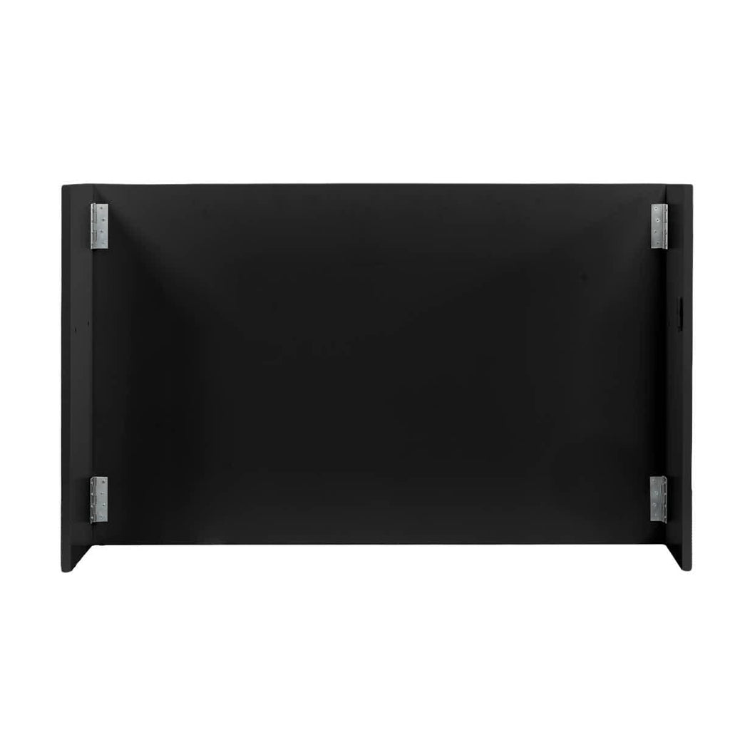 Black 48" x 12" x 30" Portable Stage Facade with Front Overhang and Flush Sides