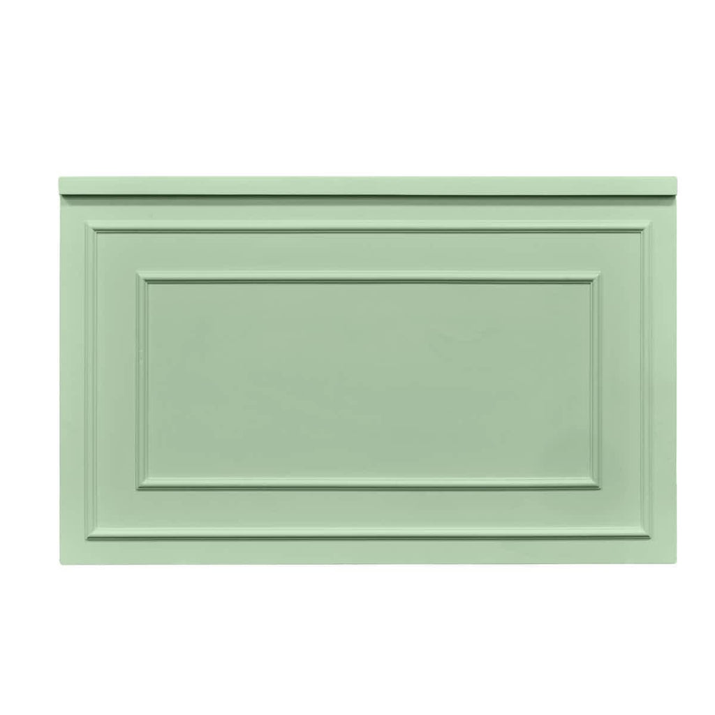 Sage Green 48" x 12" x 30" Portable Stage Facade with Front Overhang and Flush Sides