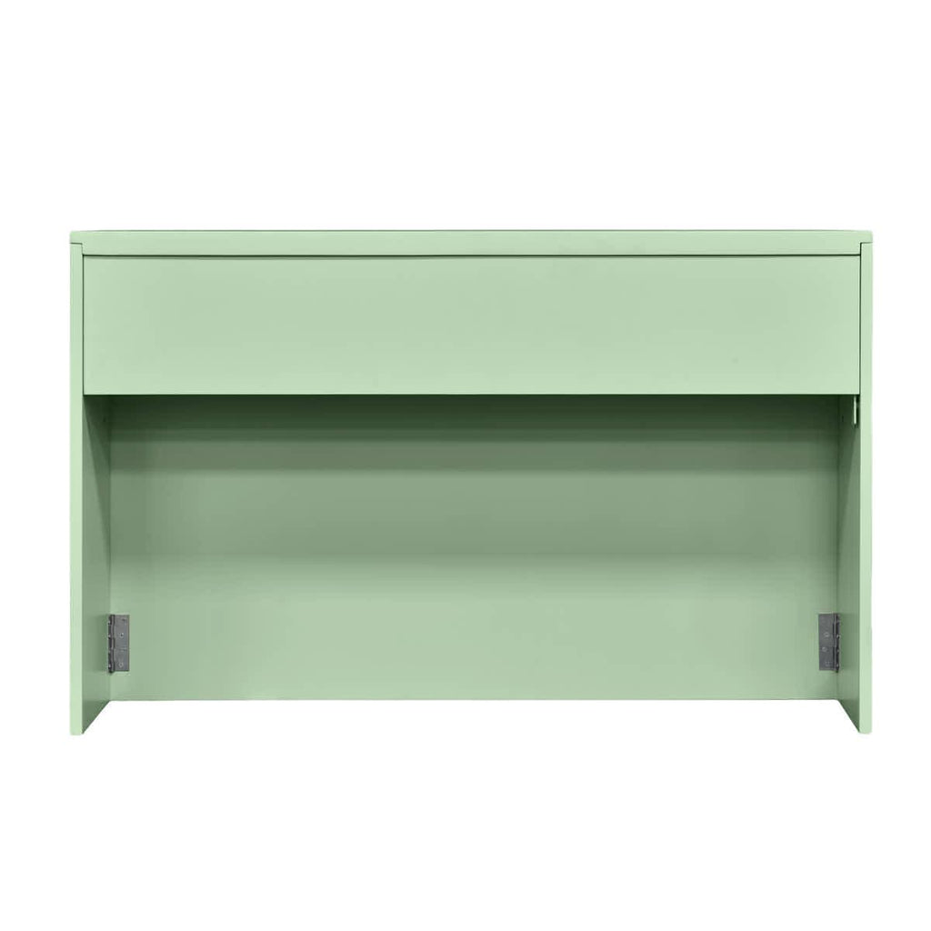 Sage Green 48" x 12" x 30" Portable Stage Facade with Front Overhang and Flush Sides