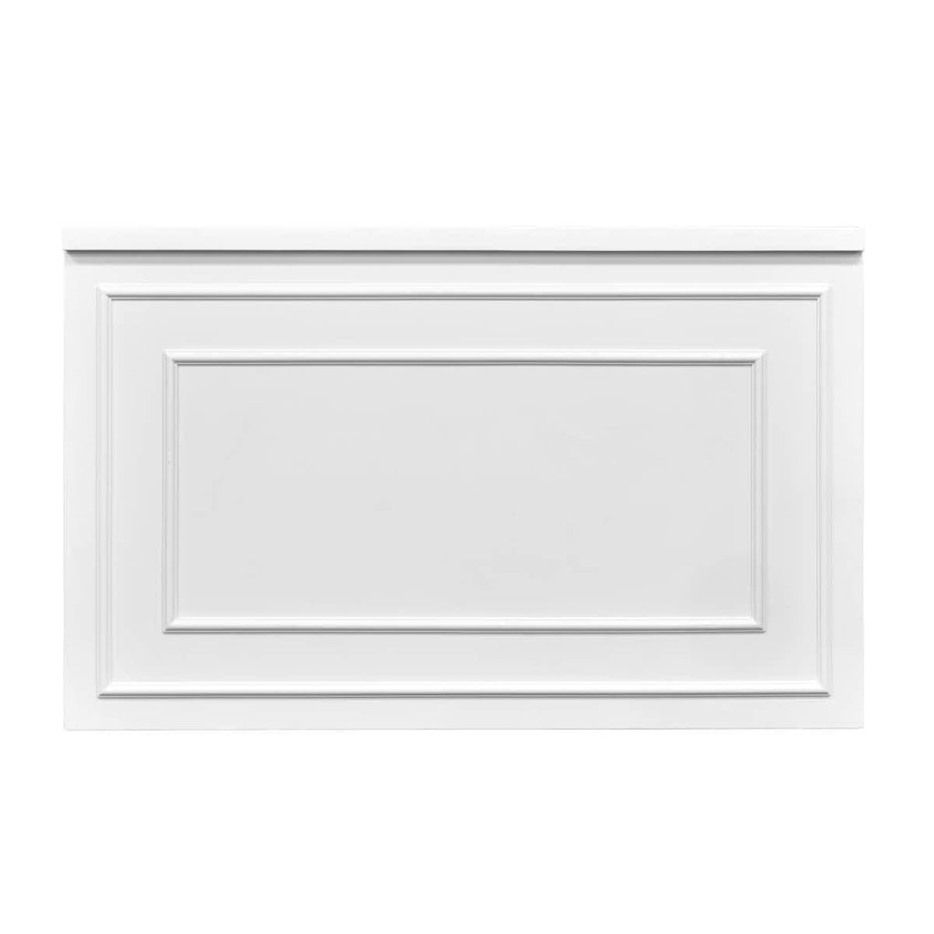 White 48" x 12" x 30" Portable Stage Facade with Front Overhang and Flush Sides
