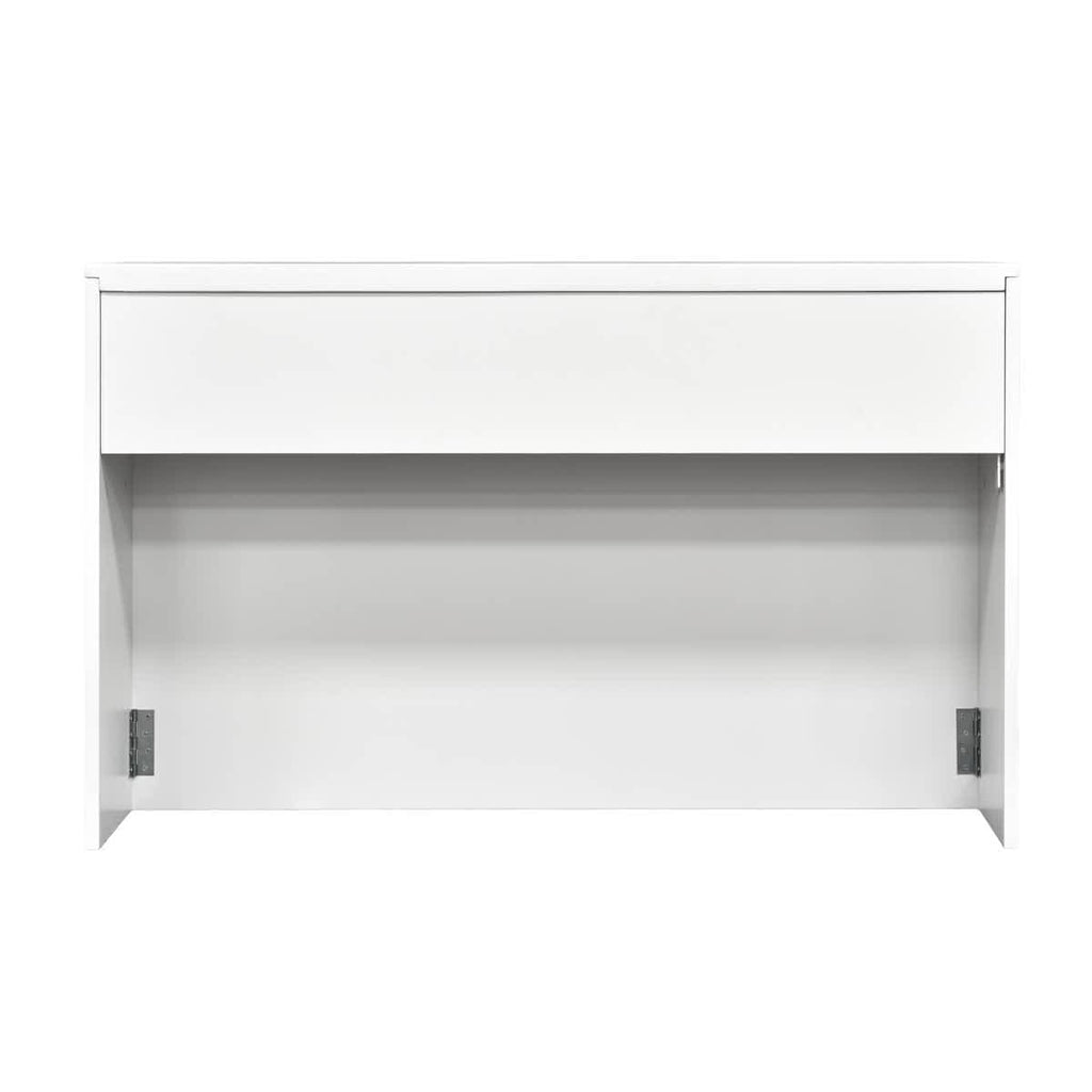 White 48" x 12" x 30" Portable Stage Facade with Front Overhang and Flush Sides
