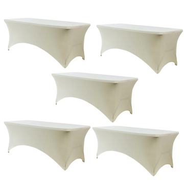 5-Pack Spandex 250gsm 6 Foot Folding Table Cover