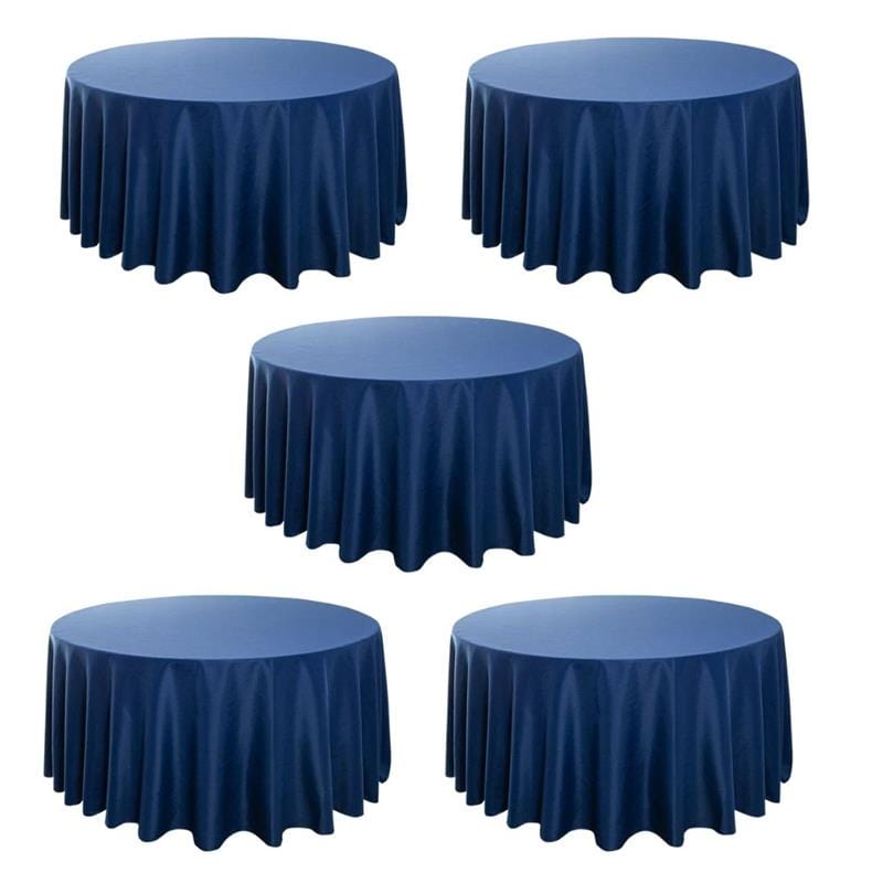 5-Pack Round Polyester Tablecloth 190gsm