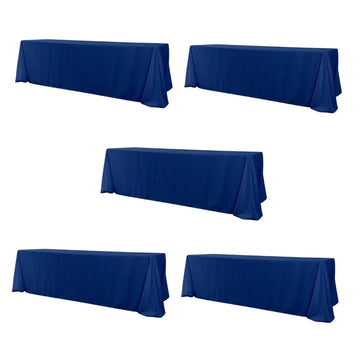 5-Pack Polyester Rectangle Tablecloth 190gsm