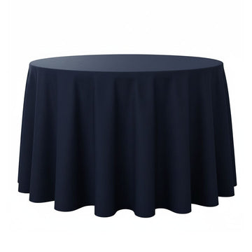 Navy Blue Round Bali Tablecloth Linen