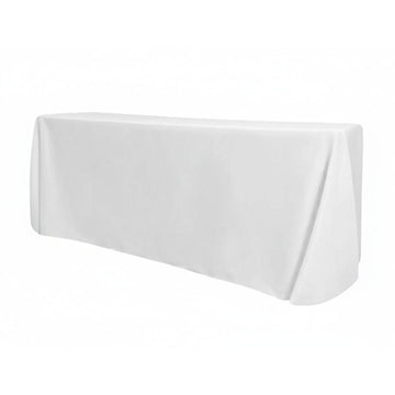 White Rectangle Tablecloth Majestic Dupioni